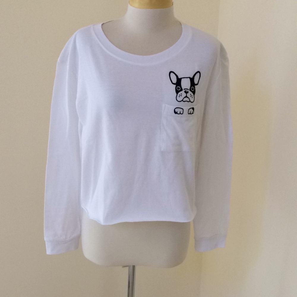New! Messy bun just chillin medium white L-S tee